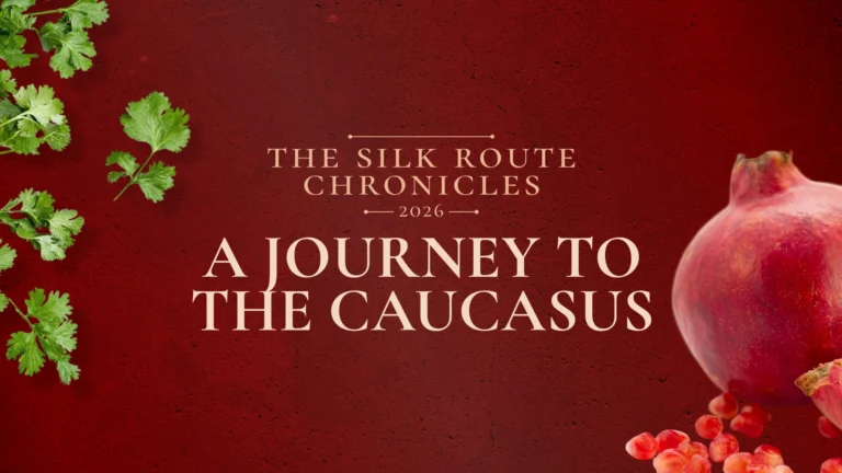 A Journey to the Caucasus is a chef-led evening inspired by the food cultures of Georgia, Armenia and Azerbaijan, with menu, event details and reservations.